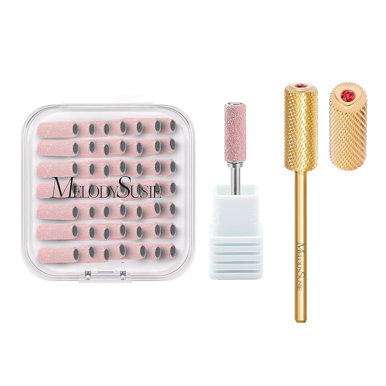 MelodySusie 50 Pcs Nail Drill Bits Small Sanding Bands with