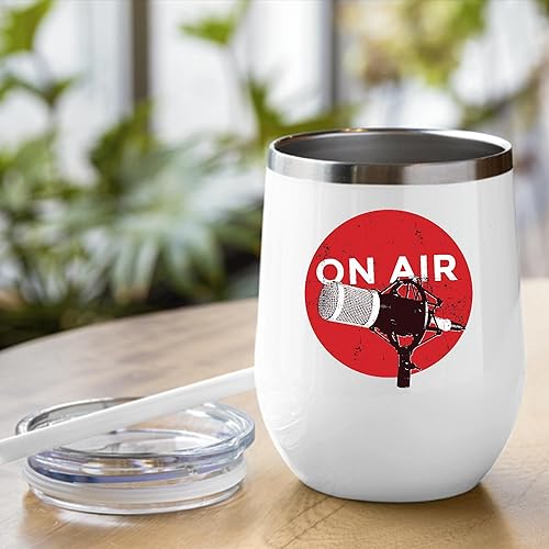 Miniatura 5 de Radio Gift for Radio Lovers Vintage Retro Style Radio Illustration 12oz Wine Tumbler Cup