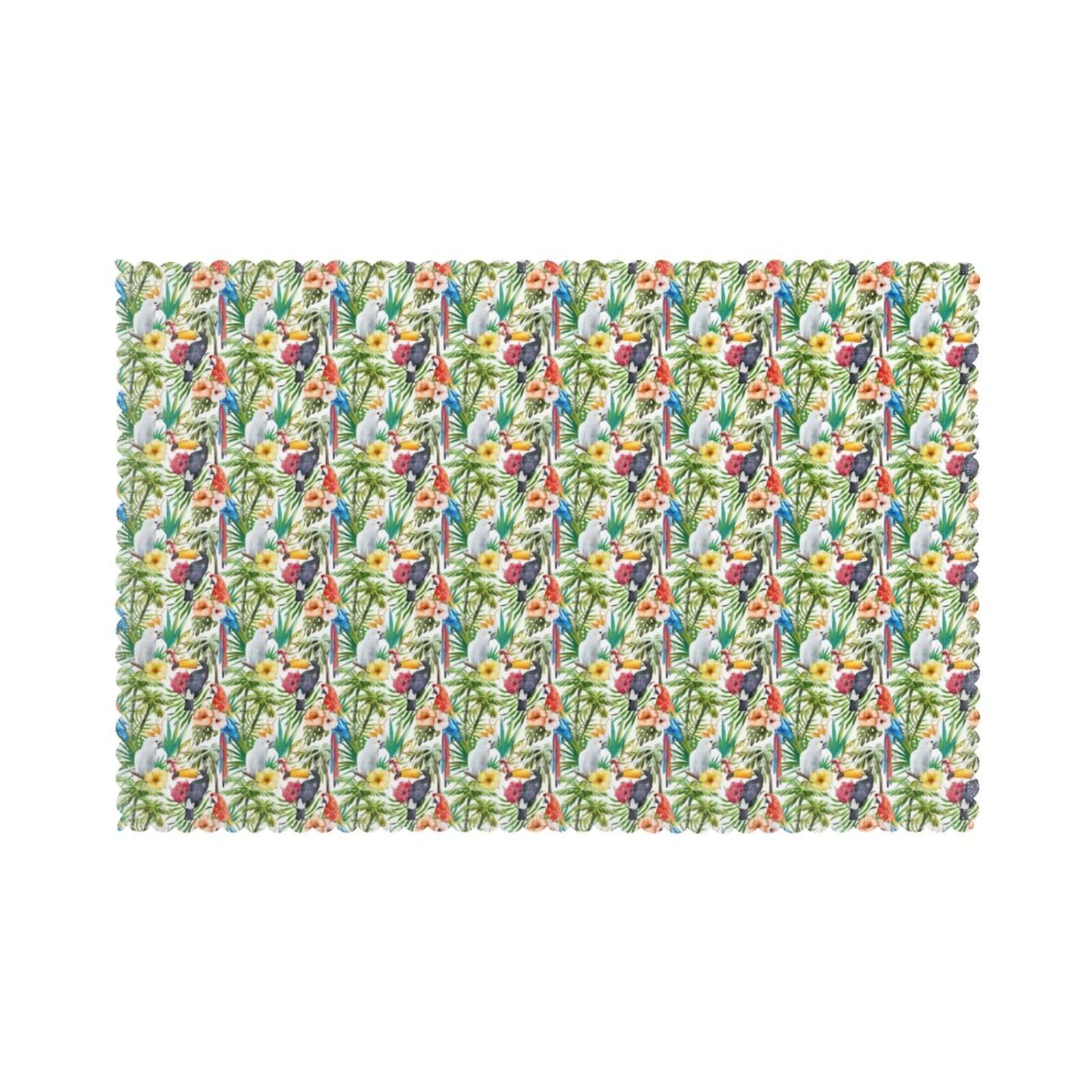 YYHHAOFA Toucans Parrot palm tree leaves Prints Placemats Set of 6 12x18in – Create Cozy Table Settings for Everyday Moments & Special Gatherings