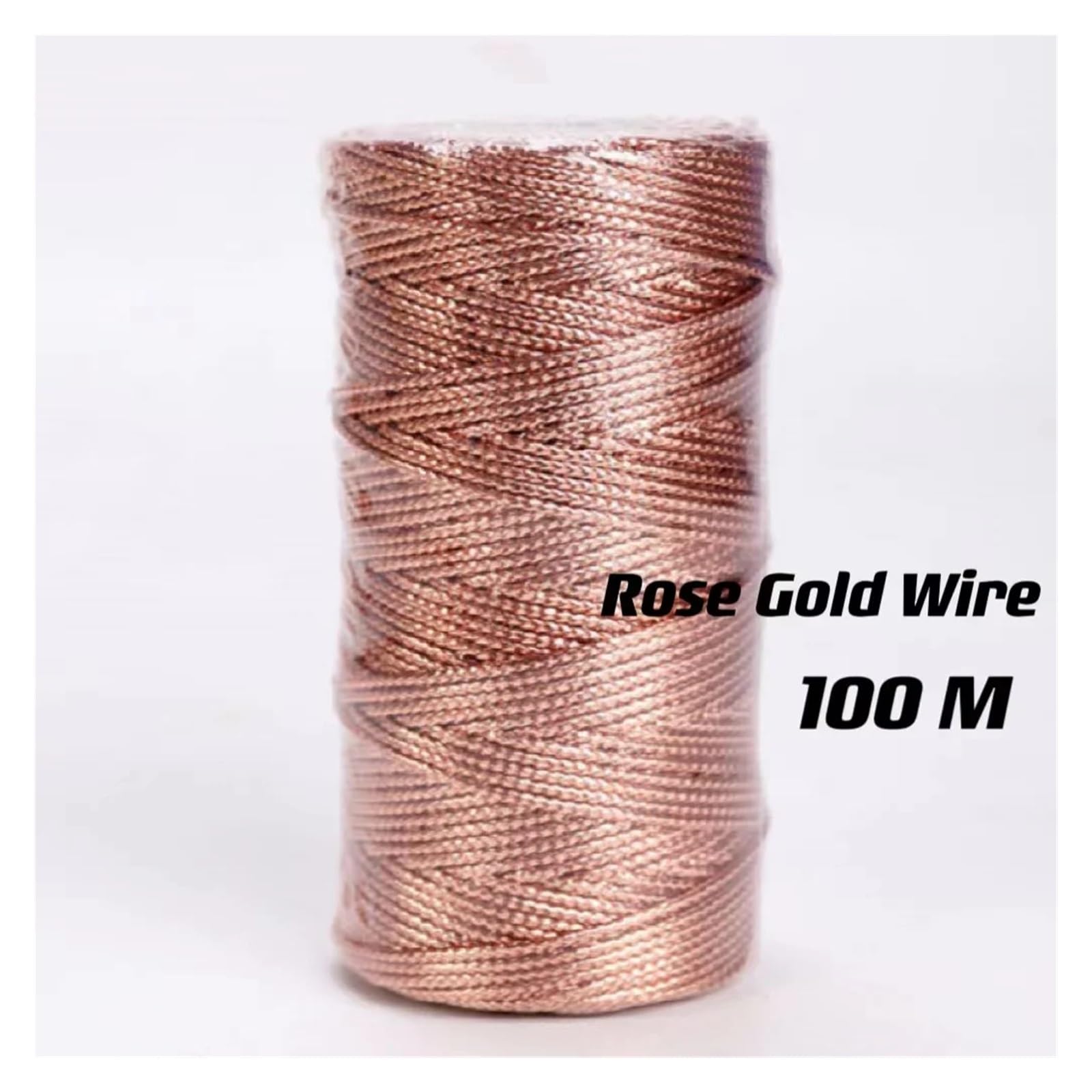 Bawełniana linka rzemieślnicza, Lina bawełniana makrama z juty 2mm 100m wielokolorowa(Rose Gold Wire)