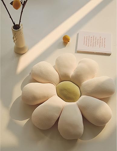 Miniatura 9 de Tanha Paquete de 2 almohadas de margaritas de 23.7 pulgadas, almohada de flores, cojines de piso de flores, almohada en forma de flor, lindas