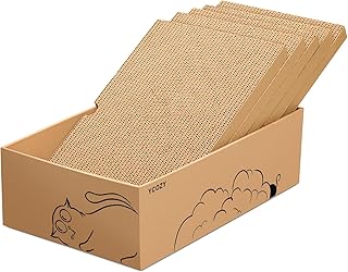 Ycozy Cat Scratching Board with Box and 5 Scratching Boards, Large Double-Sided Scratching Board for Cats, High-Quality Interchangeable Cardboard, Durable Cat Furniture product image