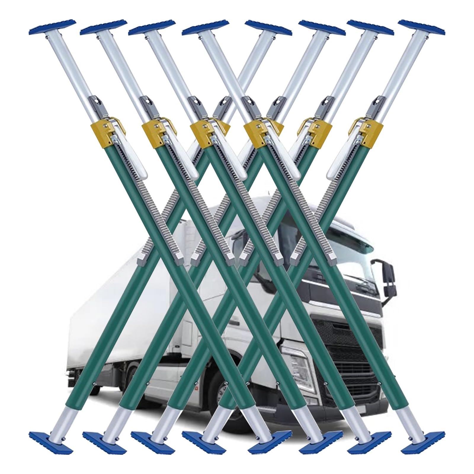 QIYFOZ Ratcheting Cargo Bar，，Telescopic Cargo Load Bar for Truck Bed Stabilization, Adjustable Ratcheting Divider for Pickup Trucks, Non-Skid Aluminum Cargo Restraint, 8-Pack (2
