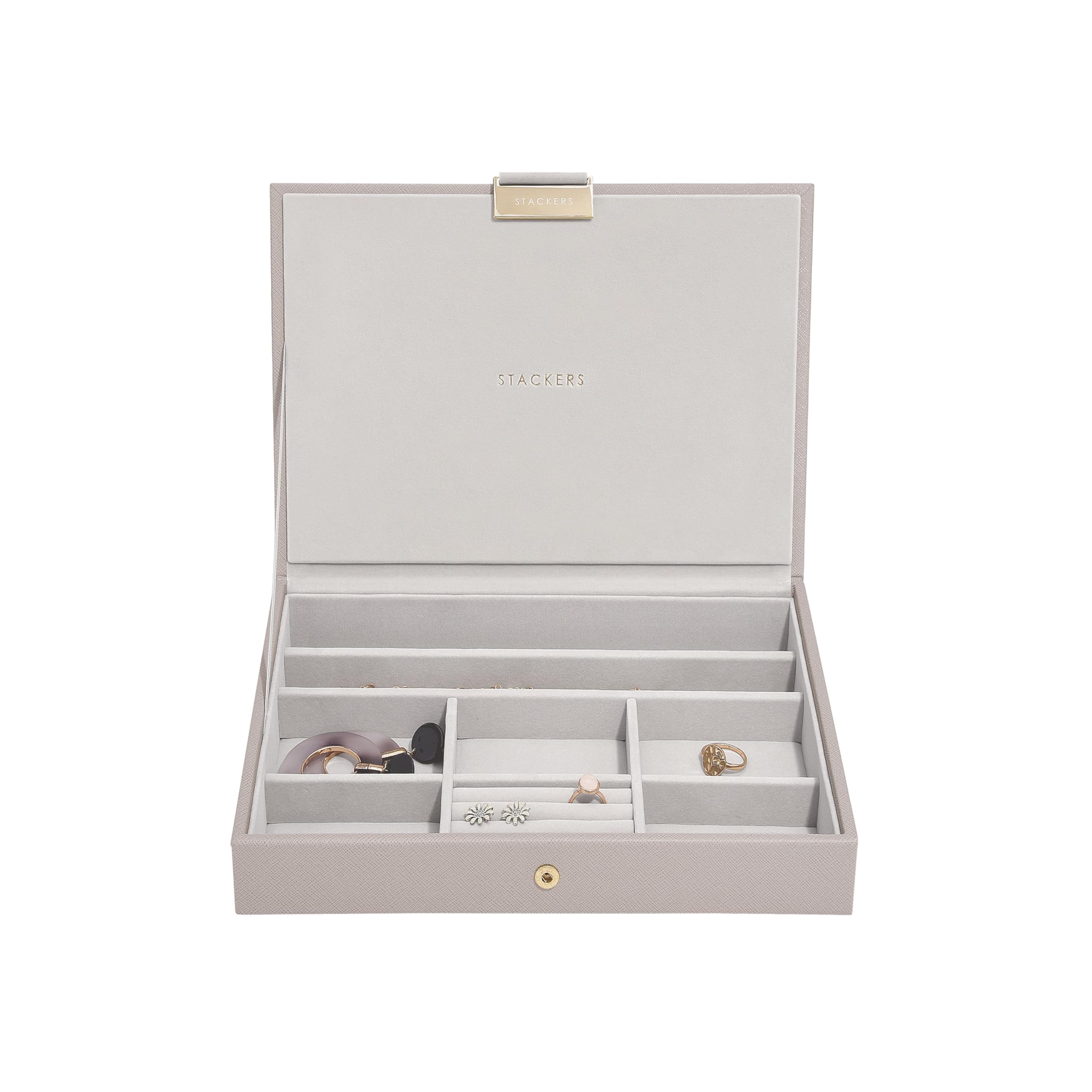 Stackers Taupe Woven Classic Jewellery Box Lid