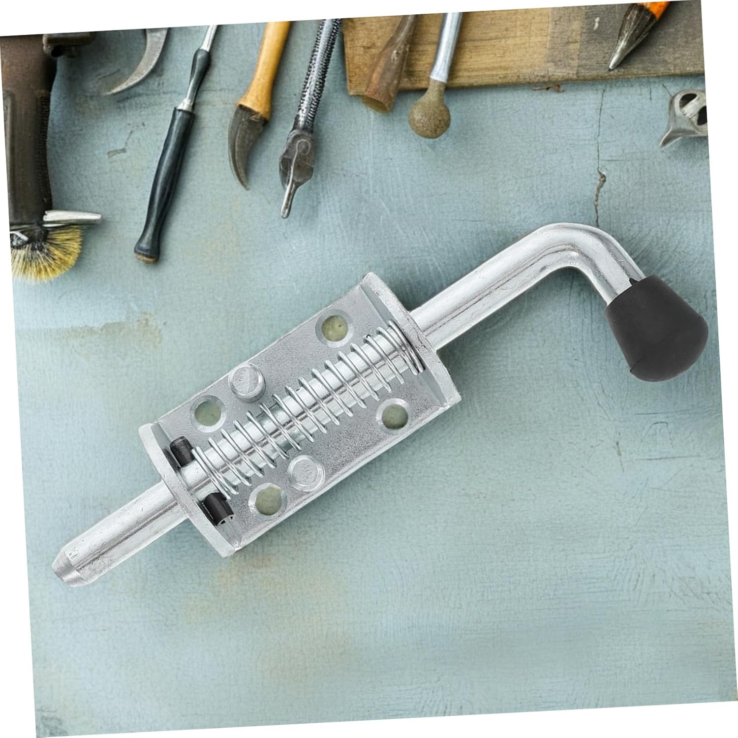 POPETPOP 6pcs Trailer Door Hinge Latch Spring Latch Assembly Stainless Steel Quick Release Material