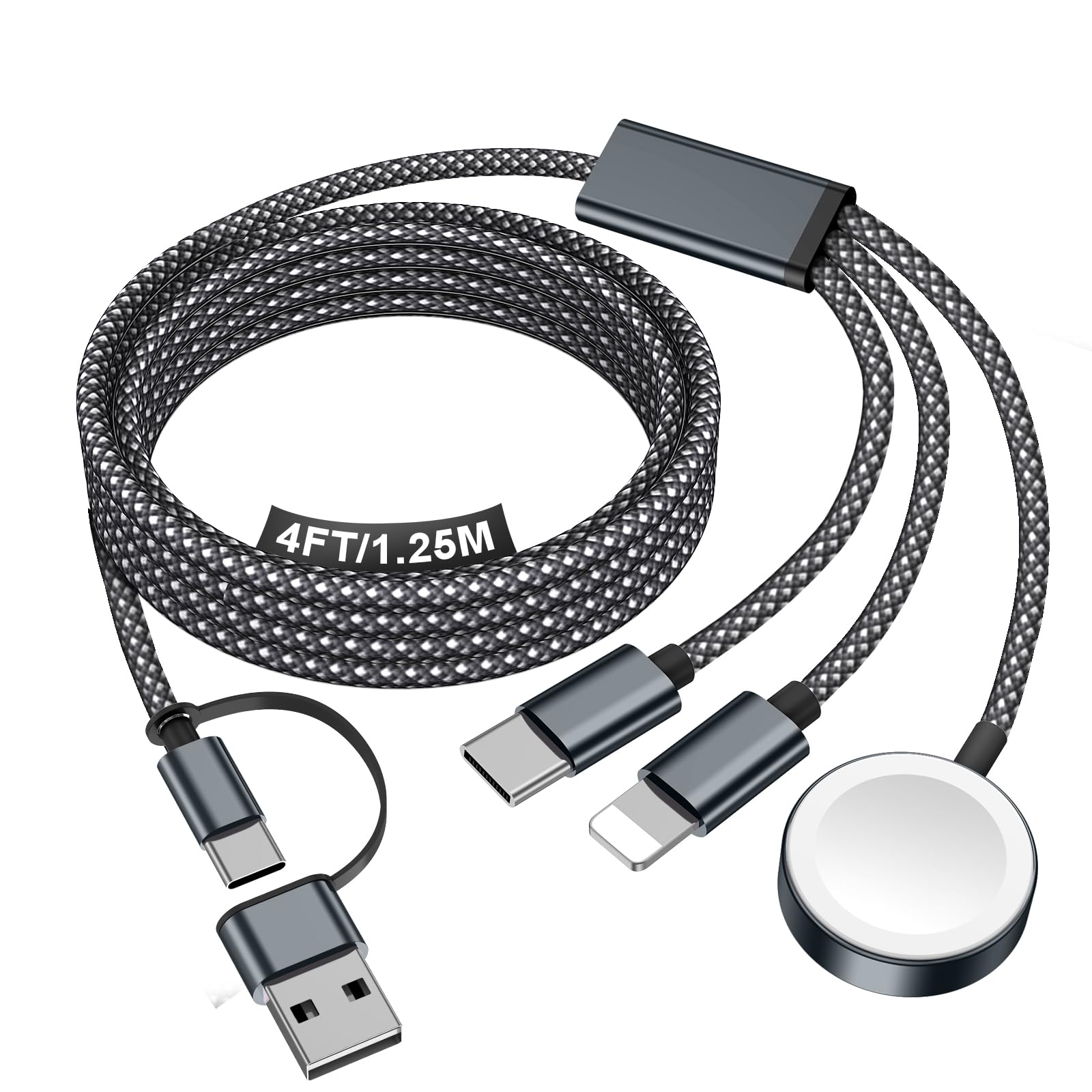 xiwxi 3-in-2 Multi Charging Cable (USB-C/Lightning/Magnetic) 1.2M | Travel Essentials for Apple Devices - main product image