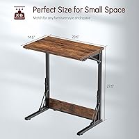 Vista 2 de Tatub Juego de 4 mesas auxiliares plegables en forma de C de 24 pulgadas, escritorio lateral pequeño para sofá y computadora portátil, mesa