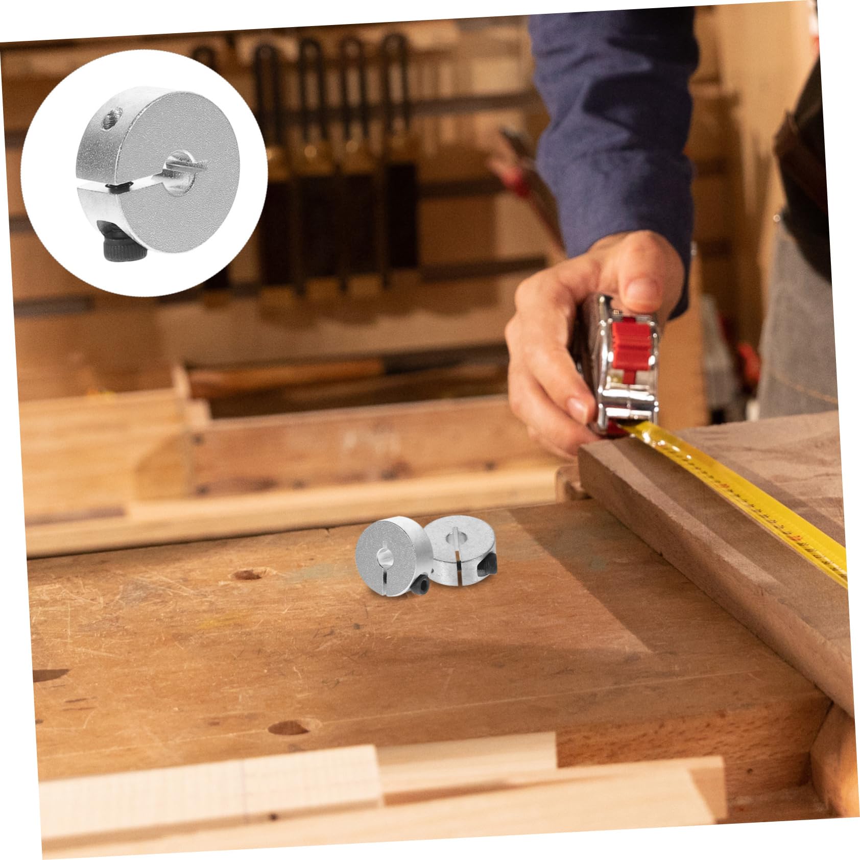 CIYODO Sturdy Aluminum Alloy Split Shaft Collars Set 5mm Hole 20mm Od 8mm Thick 4 Screws for Automotive