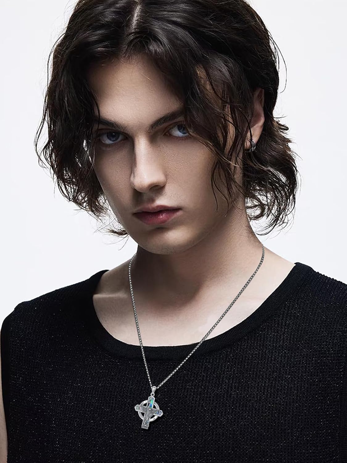 Patron Saint Necklace S925 Sterling Silver Four Way Cross Necklace St Michael/St Christopher/St Benedict/St Joseph/St Francis Pendant, Religious Protection Necklace for Men Women Birthday Valentines Day Father's Day Anniversary - Image 2