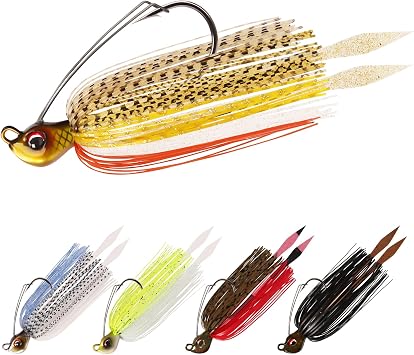 TRUSCEND Jigs Fishing Lures with Ultra Smooth Teflon Hook, Tour Grade Titanium Weed Guard Swim Jigs, Valuable Weedless Skirted Jig, Well-Made Lures for Crappie Bass Trout, Freshwater Fishing Gear