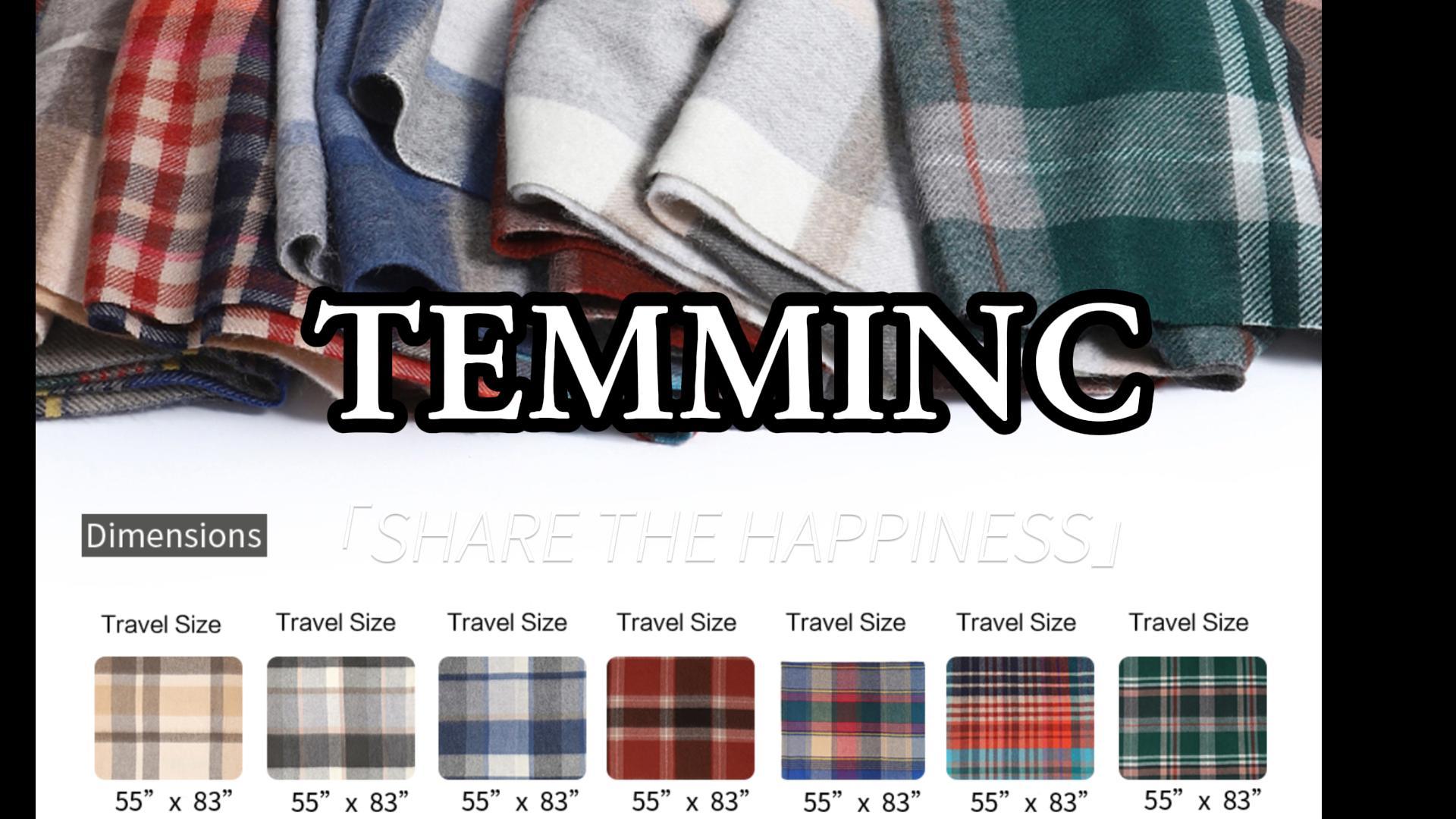 Amazon.com: Temminc Pure Wool Plaid Throw Blanket - Warm Throw for