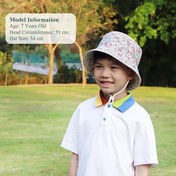 Chapeau de Soleil Enfant, Casquette Bebe, Bob Bebe Garcon Fille, Chapeau de Pêcheur de Plage d'Eté Chapeaux de Seau Kids Sun Hat - 3