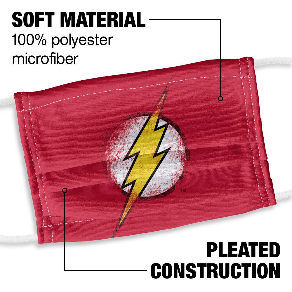 Popfunk The Flash Kids Destroyed Logo 1-Ply Reusable Face Mask Covering with Adjustable Nose Wire