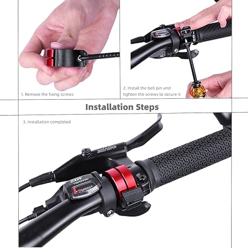 Miniatura 6 de Empuñaduras de bicicleta antideslizantes de silicona cómodas empuñaduras de mano de cuero con manillar Juego de campanas de anillo de bicicleta