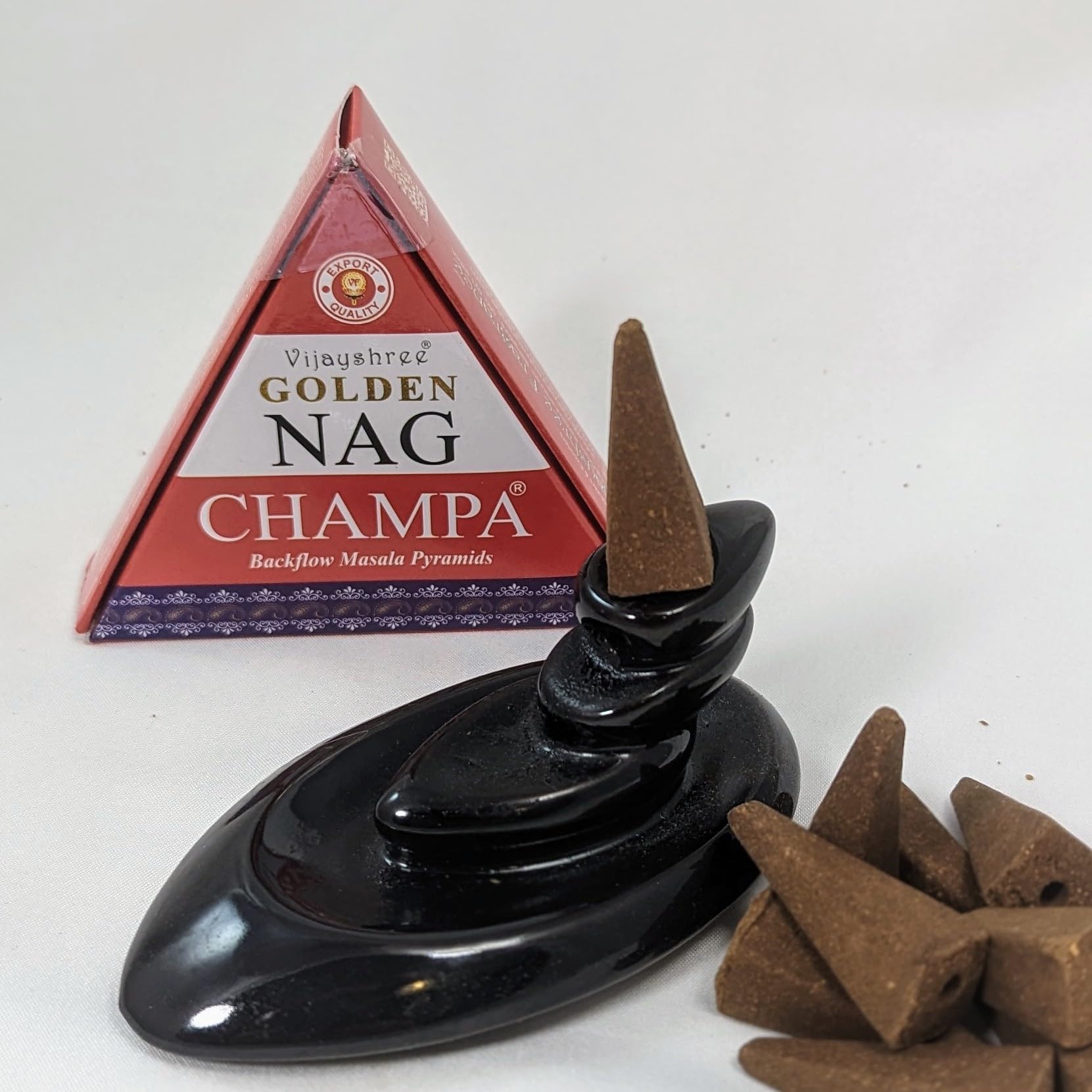 Jumbo Golden Nag - Back Flow Incense Cones (1, Nag Champa)