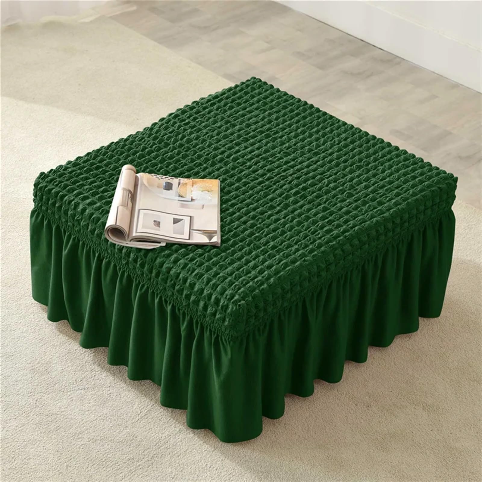 YXINAER Foot Stool Cover Square Footrest Skirt Cover for Living Room(A13 Footstool Cover)