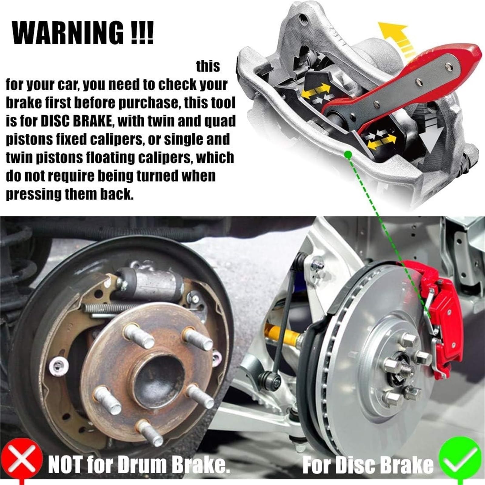 DRUM BRAKE BAR Rozpieracz Zacisków Hamulcowych 360° Do Samochodów Z Grzechotką Narzędzie Obracania Klucz Kompresyjny Zestawy Naprawcze Tarcz Zaciskowych Zacisk