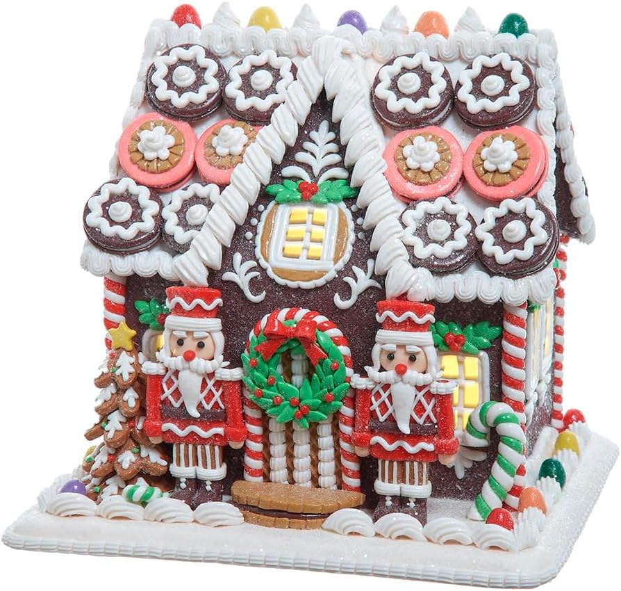 Kurt S. Adler 9.5 Inch Battery Operated LED Gingerbread Cookie House