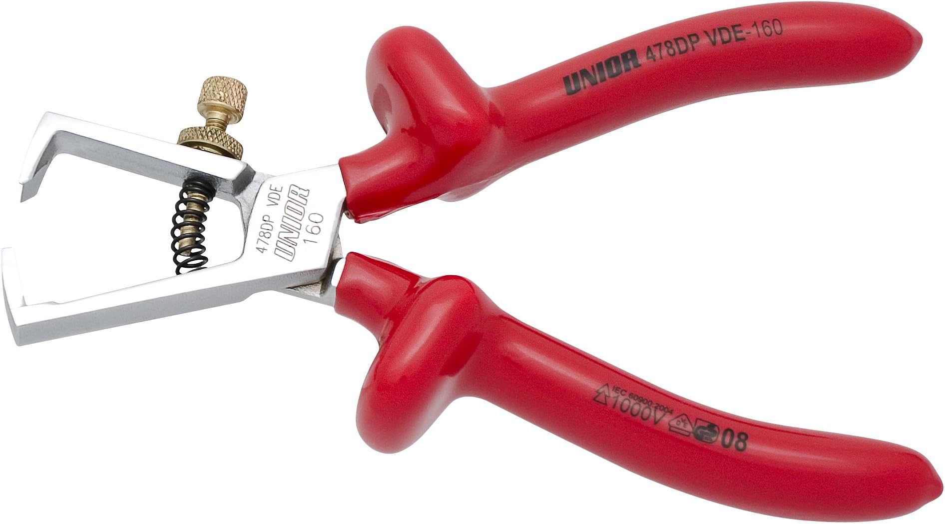 Unior 619186 160mm Wire Stripper with Adjusting Screw and Spring Black 478/1VDEDP