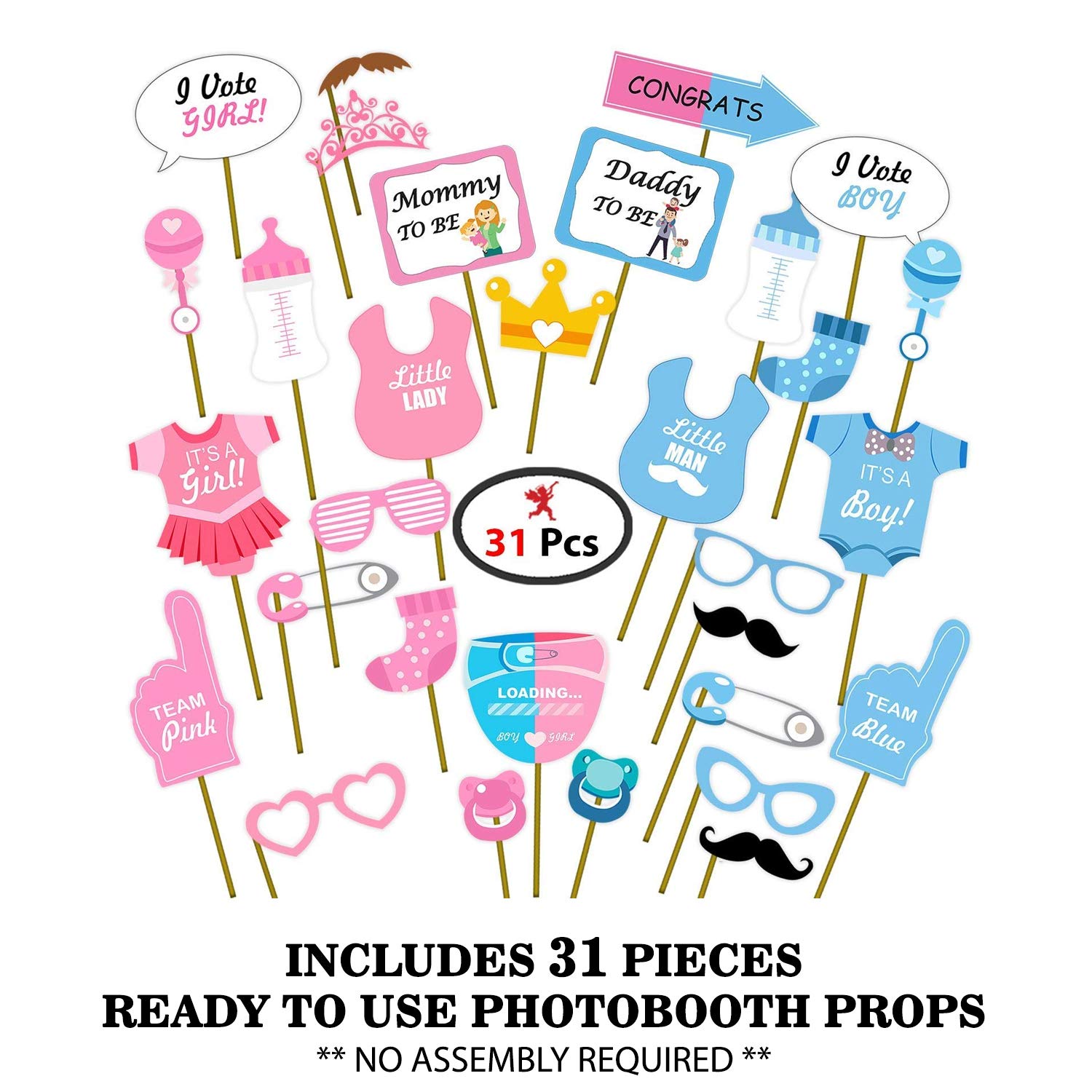 Party Propz Baby Shower Props for Photoshoot, Photo Booth, Decorations