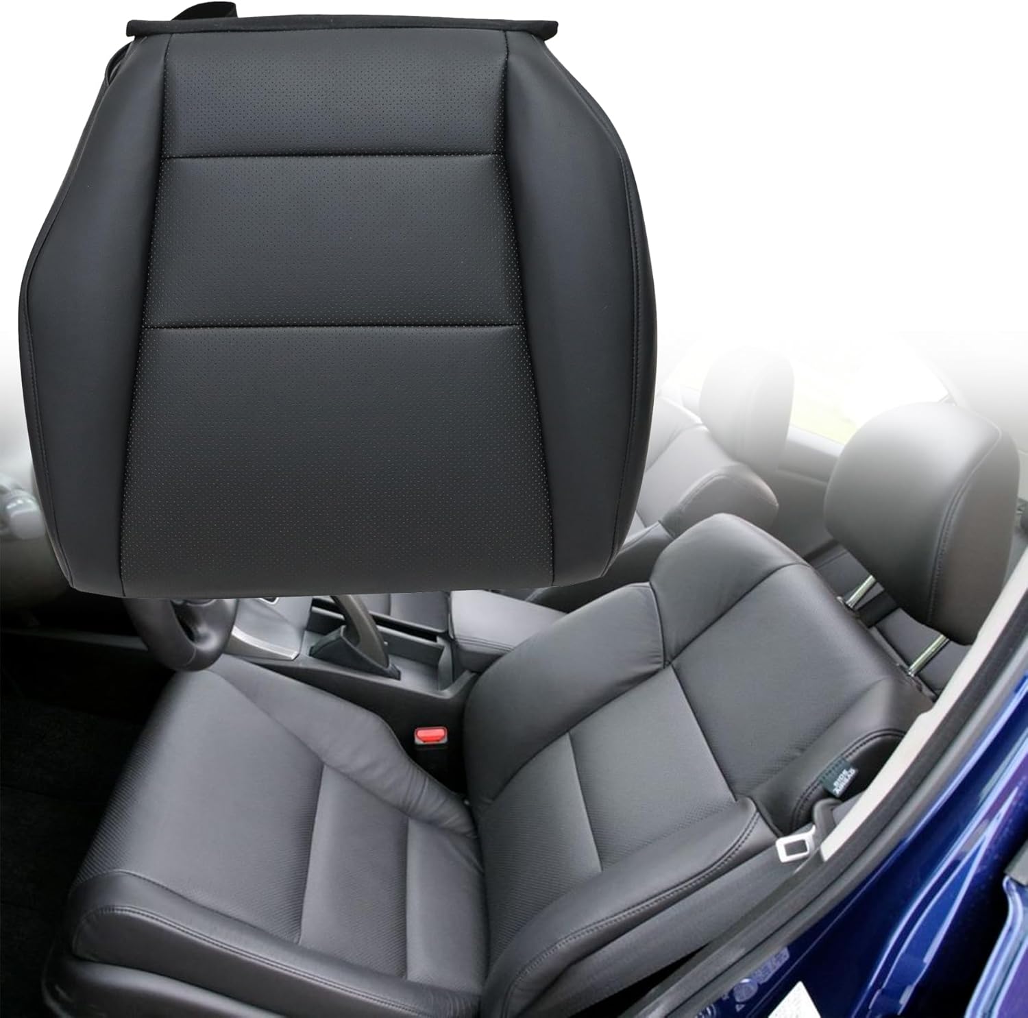 Driver Side Bottom Microfiber Microfiber Leather Replacement Perforated Seat Cover Black Compatible with Acura TSX 2009 2010 2011 2012 2013 2014