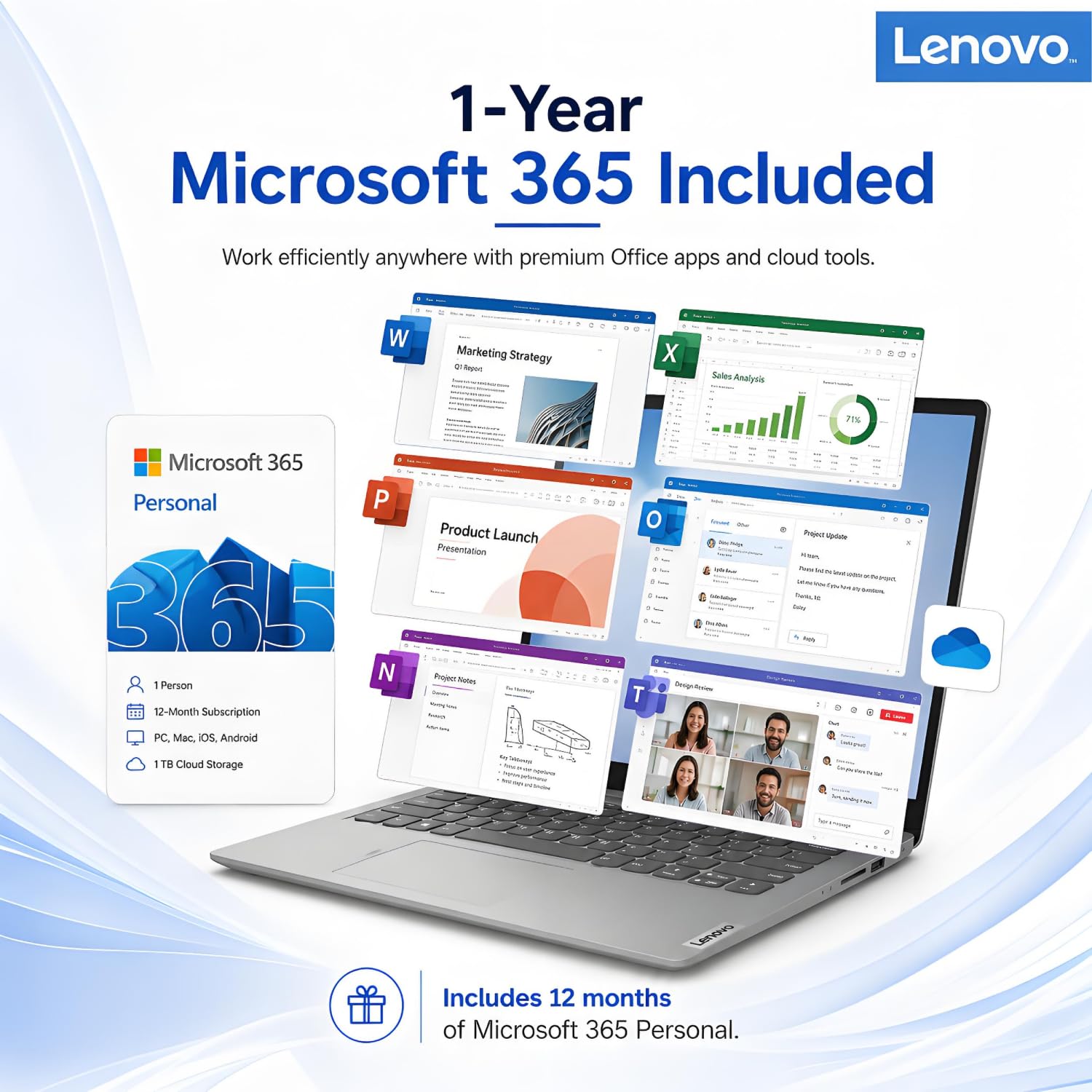 Amazon.com: Lenovo IdeaPad Laptop with Microsoft 365 Office, Intel