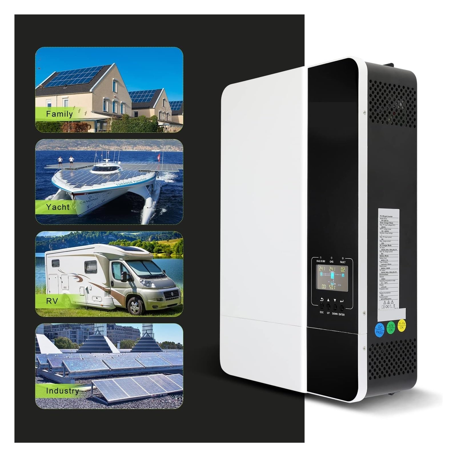 Hybrydowy Falownik Solarny MPPT 80A 100A 3,5 KW 24 V 48 Inwerter Sieciowy Ładowarka Do Baterii Panel Słoneczny Szerokie Zastosowanie(3.5KW 24V,General Version)
