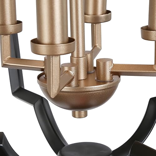 Miniatura 6 de Durent Lighting Moderno candelabro negro y dorado, lámpara colgante de 4 luces para isla de cocina, comedor y sala de estar, dormitorio, vestíbulo y