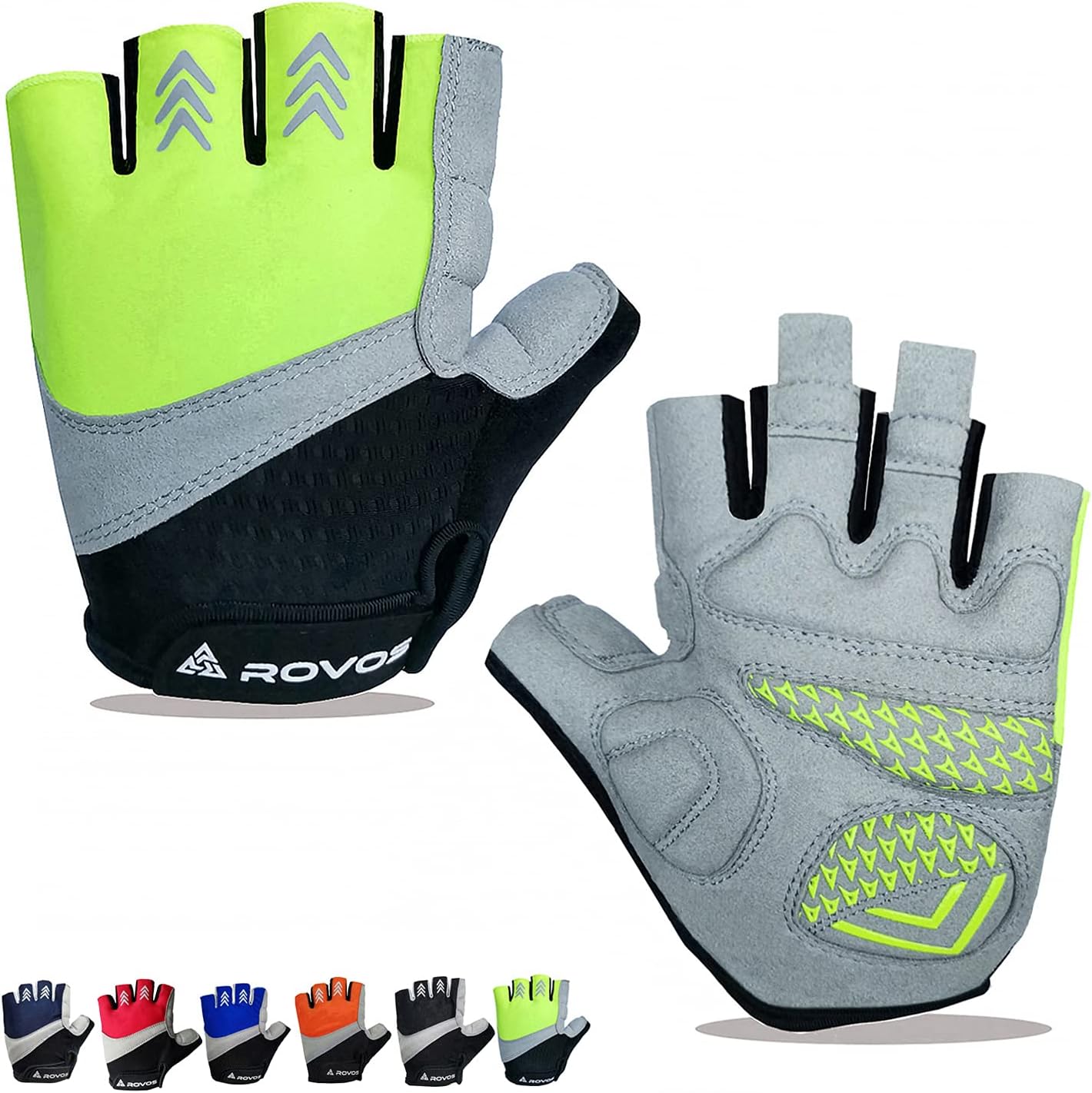 ROVOS Bike Gloves Men & Women Cycling Gloves Bicycle Gloves Bicycling Gloves Half Finger Breathable Mountain Sports MTB Road Biking Gloves : Sports & Outdoors