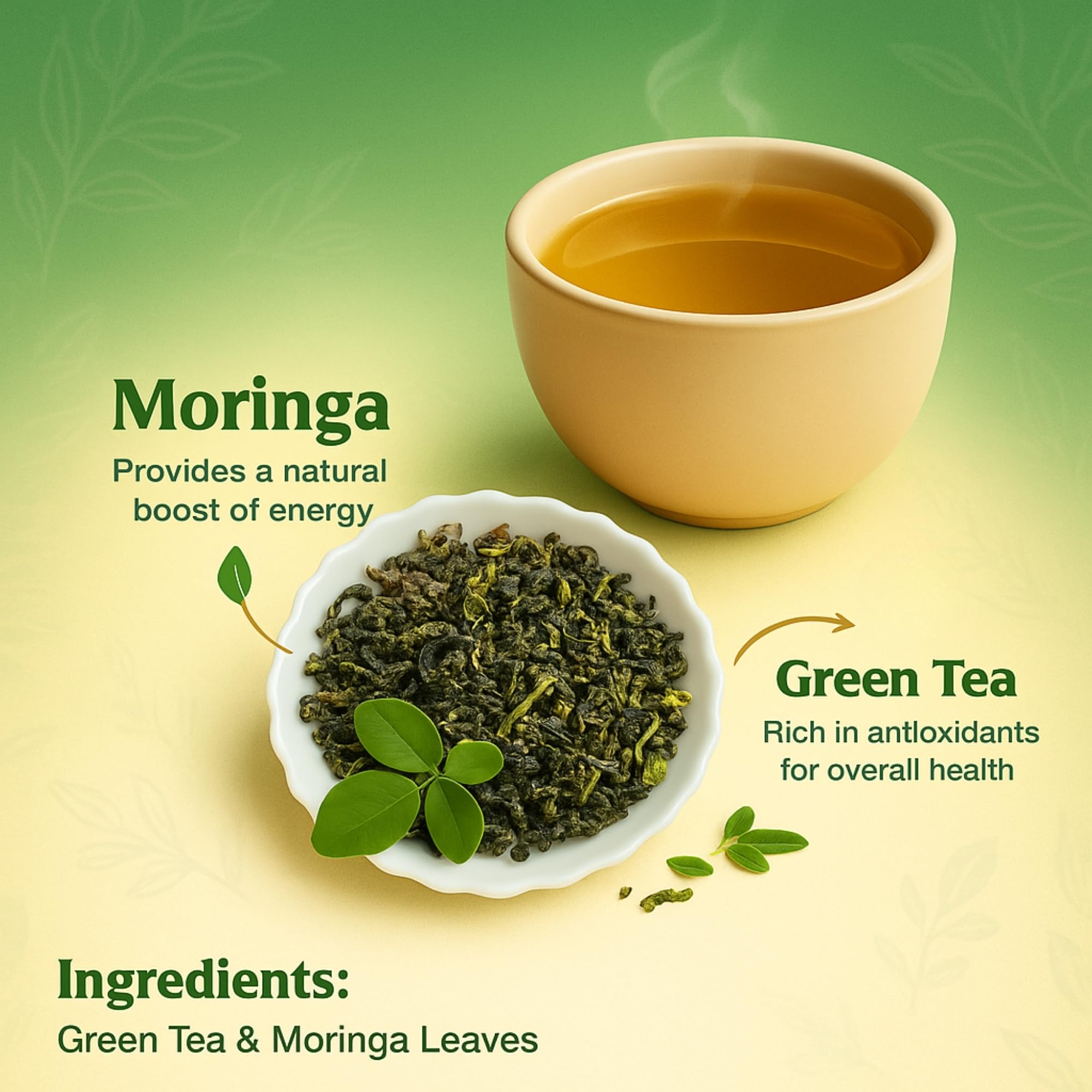 Brewora Moringa Green Tea | Refreshing Green Tea Blend with Moringa Leaves | Natural Wellness Drink | Flavorful & Energizing Tea for Daily Relaxation 4