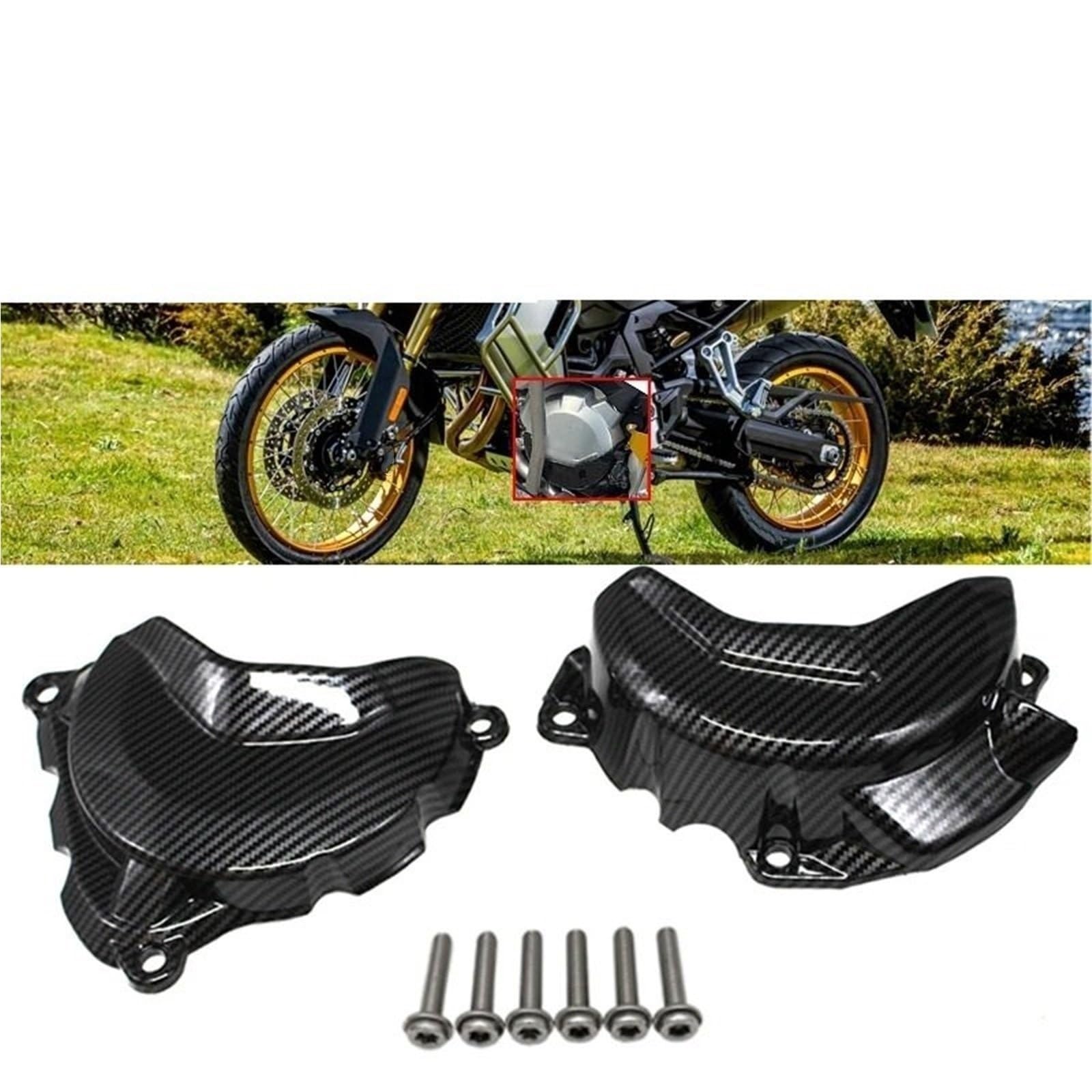 Guscio Protezione Coperture Motore Moto Protezione Testata Cilindro Moto Per VOGE DS900X DSX900 900DSX DSX 900 DS X 2023 2024 Copertura Protettiva Motore Protettiva(Nero 2)