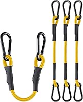 Vista 9 de 8 piezas de 12 pulgadas de cuerda elástica resistente con mosquetón para exteriores con una fuerza máxima de rotura de 190 libras, correas elásticas