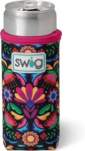 Miniatura 50 de Swig Life Skinny Can Coolie, soporte delgado de 12 onzas, enfriador de neopreno aislado con bolsillo, fundas para botellas de cerveza altas, All