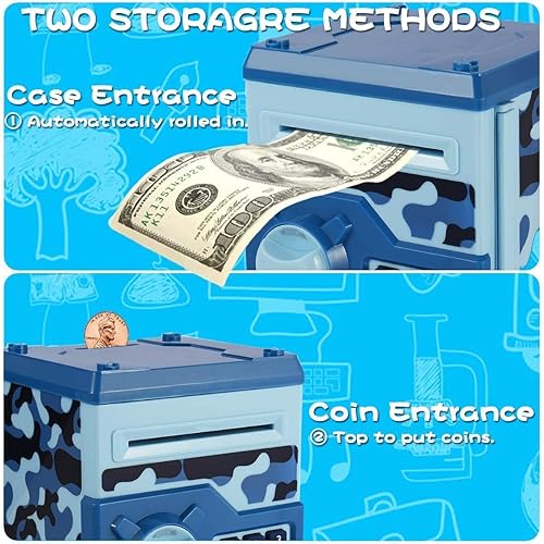 Miniatura 3 de 3 huchas electrónicas para niños, 3 unidades, gran juguete de regalo para niños y niñas, caja de ahorro de dinero con contraseña, regalo perfecto