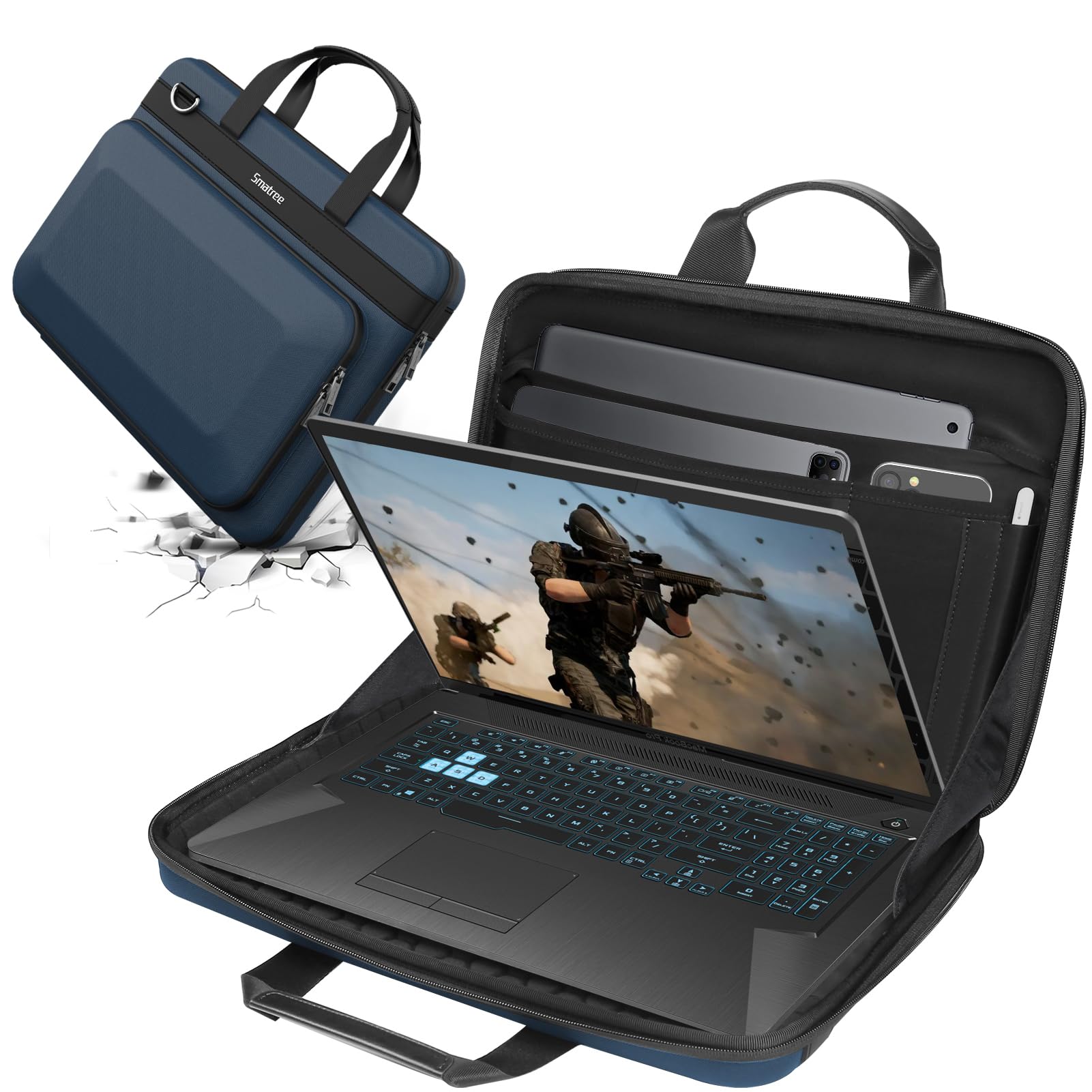 Smatree Custodia rigida per 18 pollice Alienware 18 Area-51/m18 R2/m18 Gaming Laptop, 18 pollice Acer Predator Helios 18/Neo 18, per 17 pollice Acer Predator Triton 17 X, Blu (A800XL)