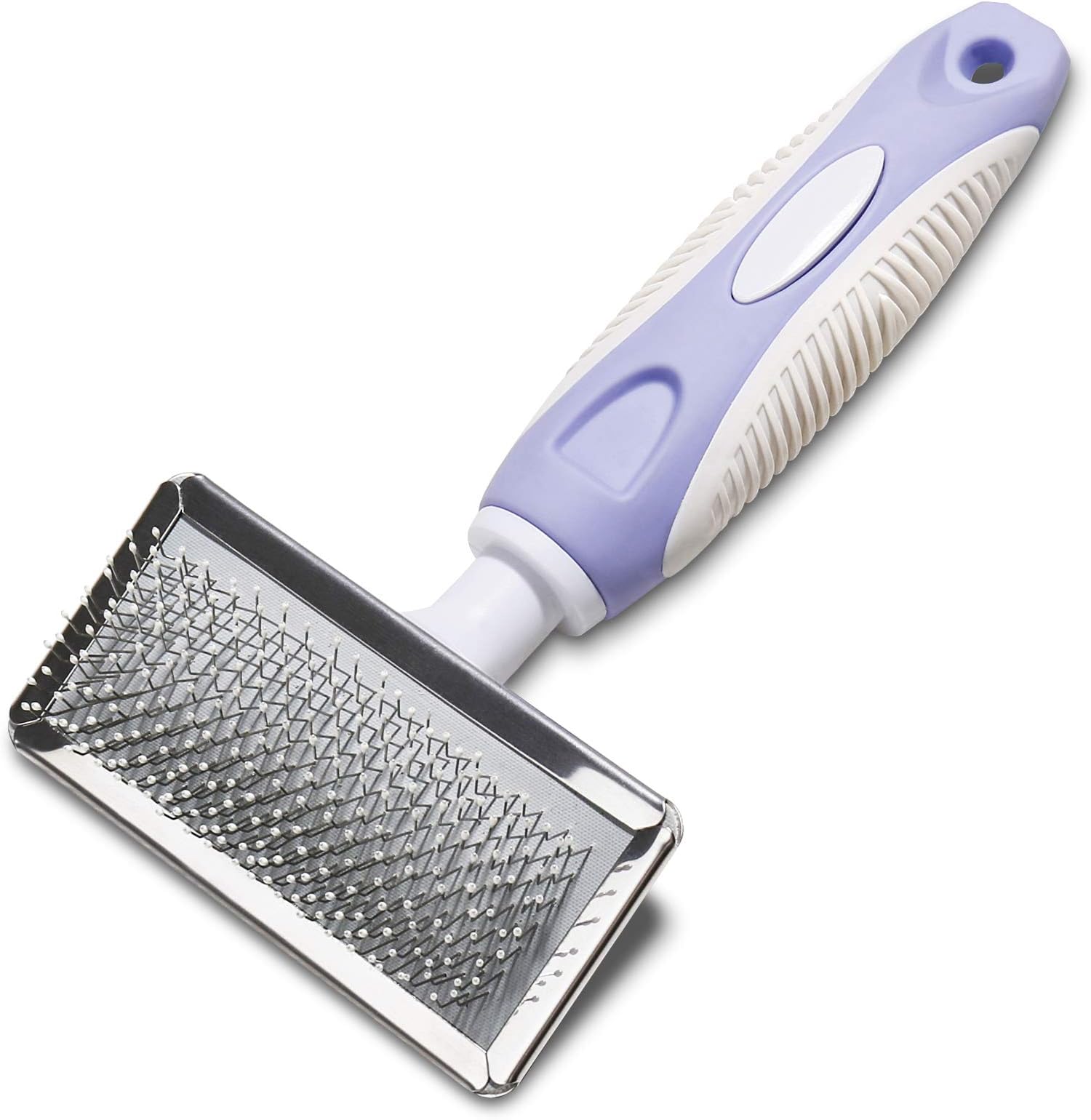 แปรงขน Cyberpaws Slicker สำหรับสุนัขและแมว – แปรงทำความสะอาดตัวเองสำหรับสัตว์เลี้ยง ช่วยลดการผลัดขน ขนาดใหญ่ เหมาะสำหรับขนทุกประเภท