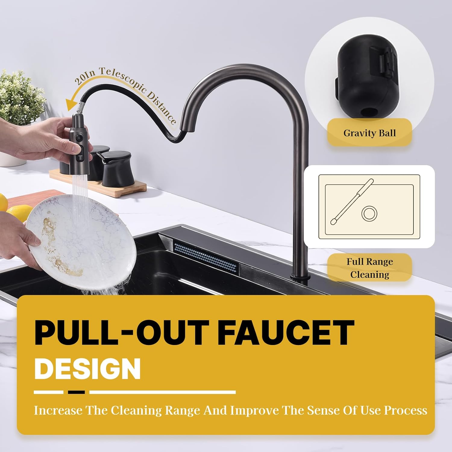 32 * 20 In Black Smart Waterfall Kitchen Sink ( look for the picture)