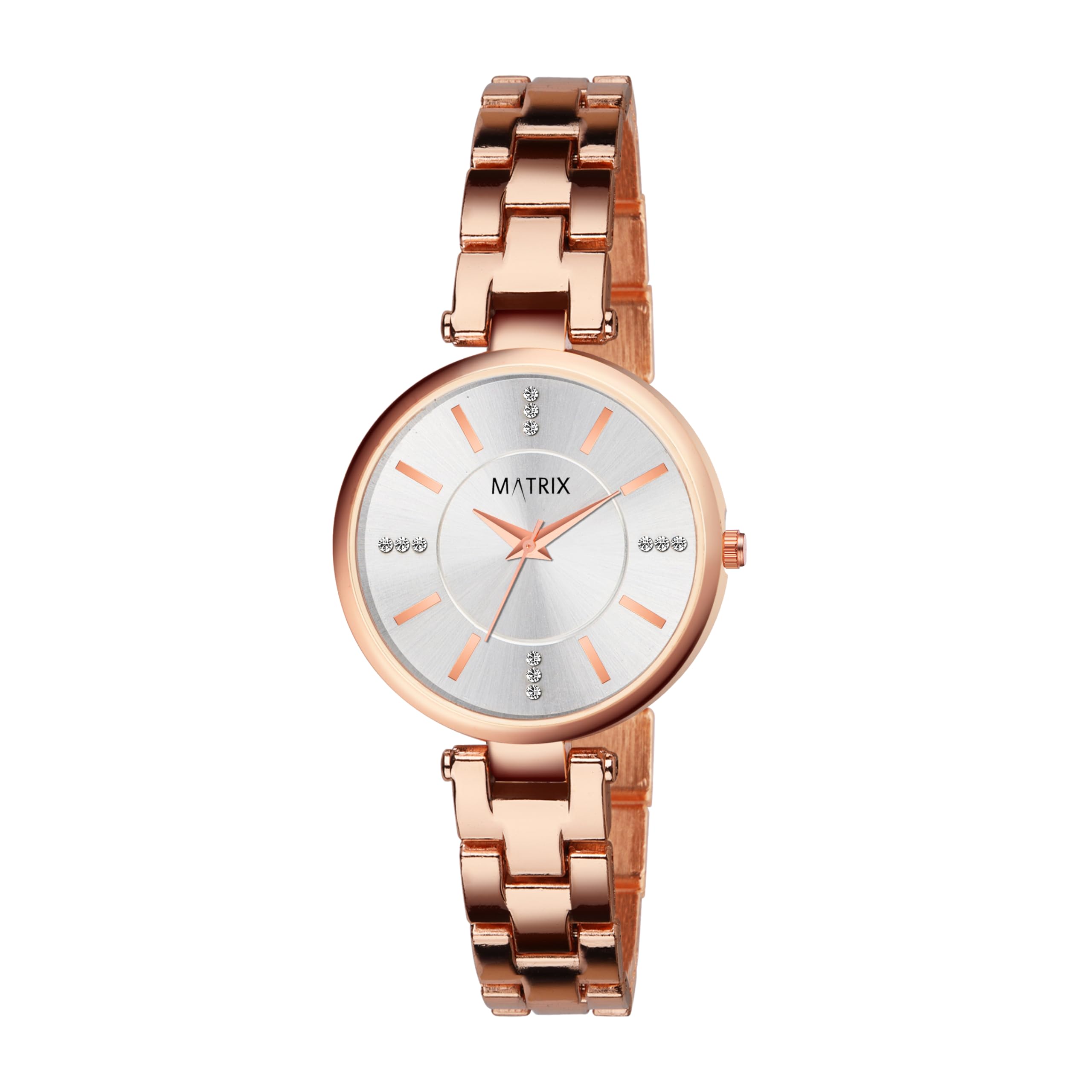 matrix Daisy Collection | Stone Studded Dial with Bracelet Chain Analog Watch for Women & Girls-picture-42