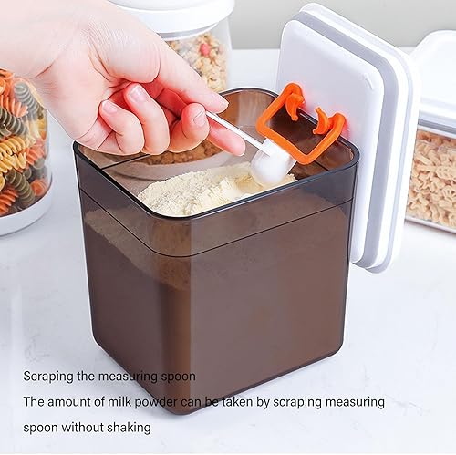 Miniatura 7 de TOPINCN Contenedor de almacenamiento de alimentos, organizador de alimentos hermético a prueba de fugas con tapa de interruptor de presión,