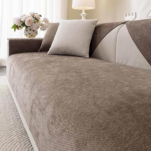 Funda de sofá de felpa suave, lavable, antideslizante, para sofá modular de 3 cojines, funda para sofá de 3 cojines, funda de sofá afilada L,