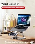 2-in-1 Laptop Stand for Desk with Phone & Tablet Holder Black