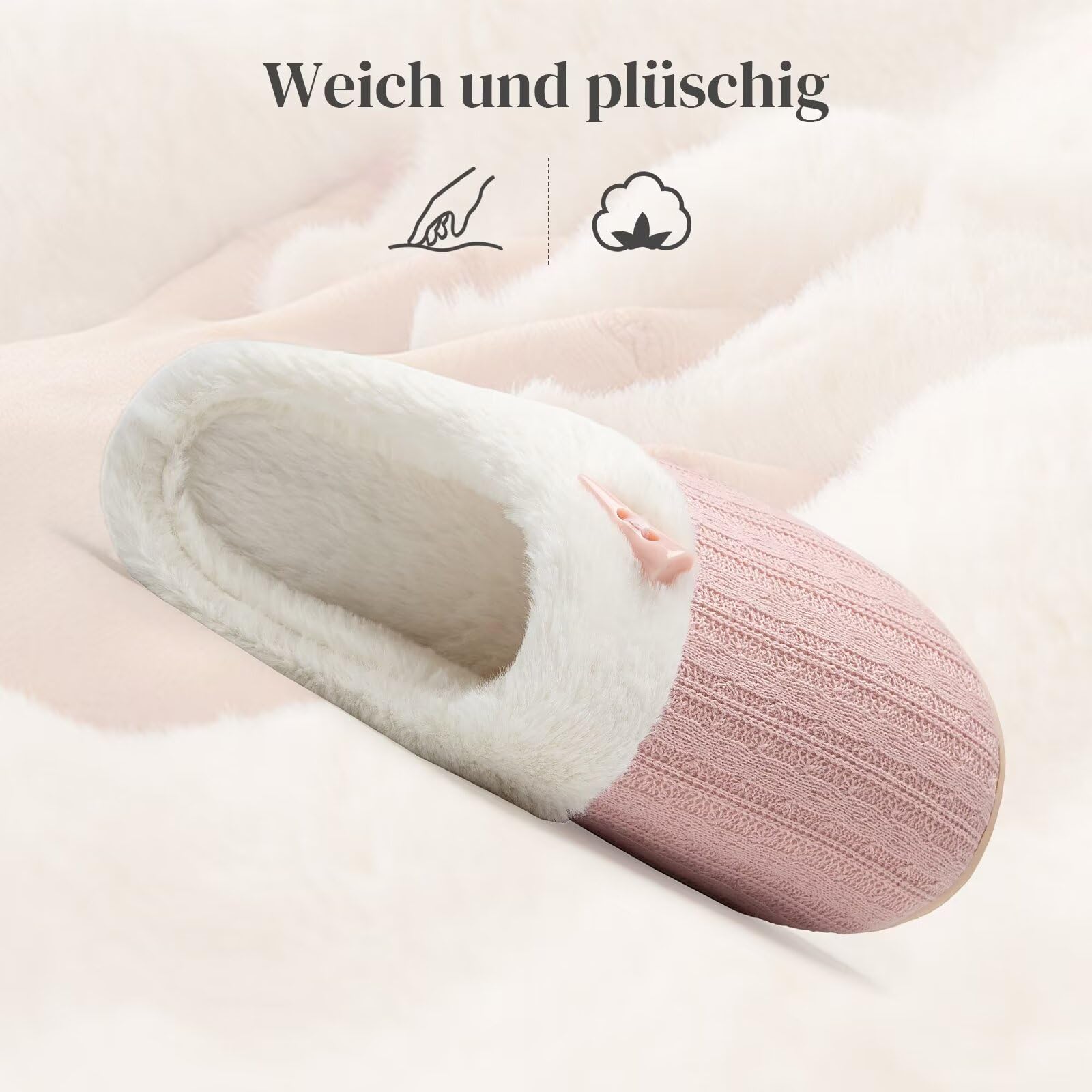 NineCiFun Pantofole da donna Comfort Memory Foam Pantofole morbide e pelose Scarpe da letto calde Pantofole antiscivolo