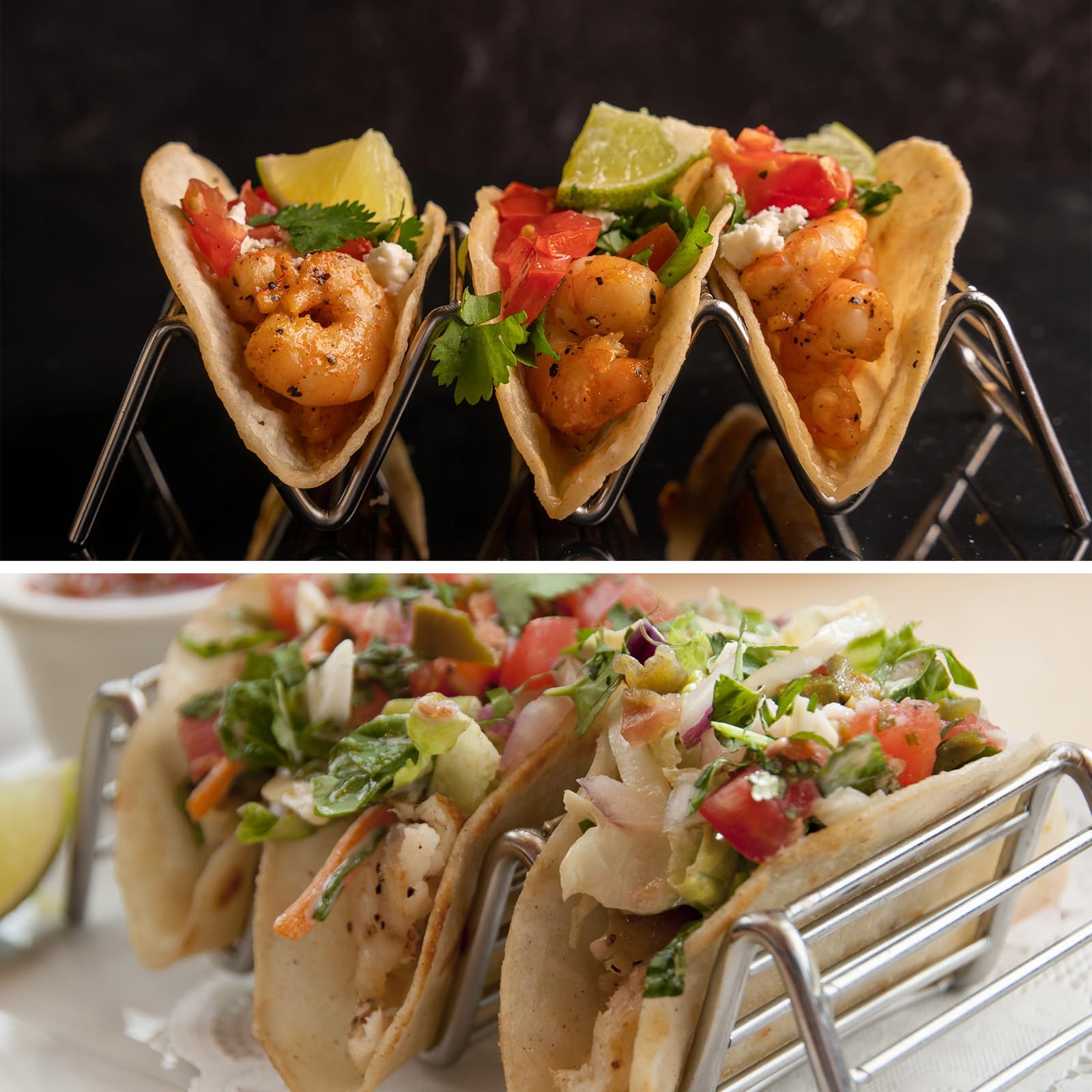 Supports à Tacos En Acier Inoxydable - Porte-Tacos Pour Four Et Présentation