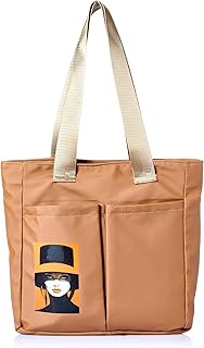 OX شنطة عصرية مقاومة للماء بلون بني فاتح