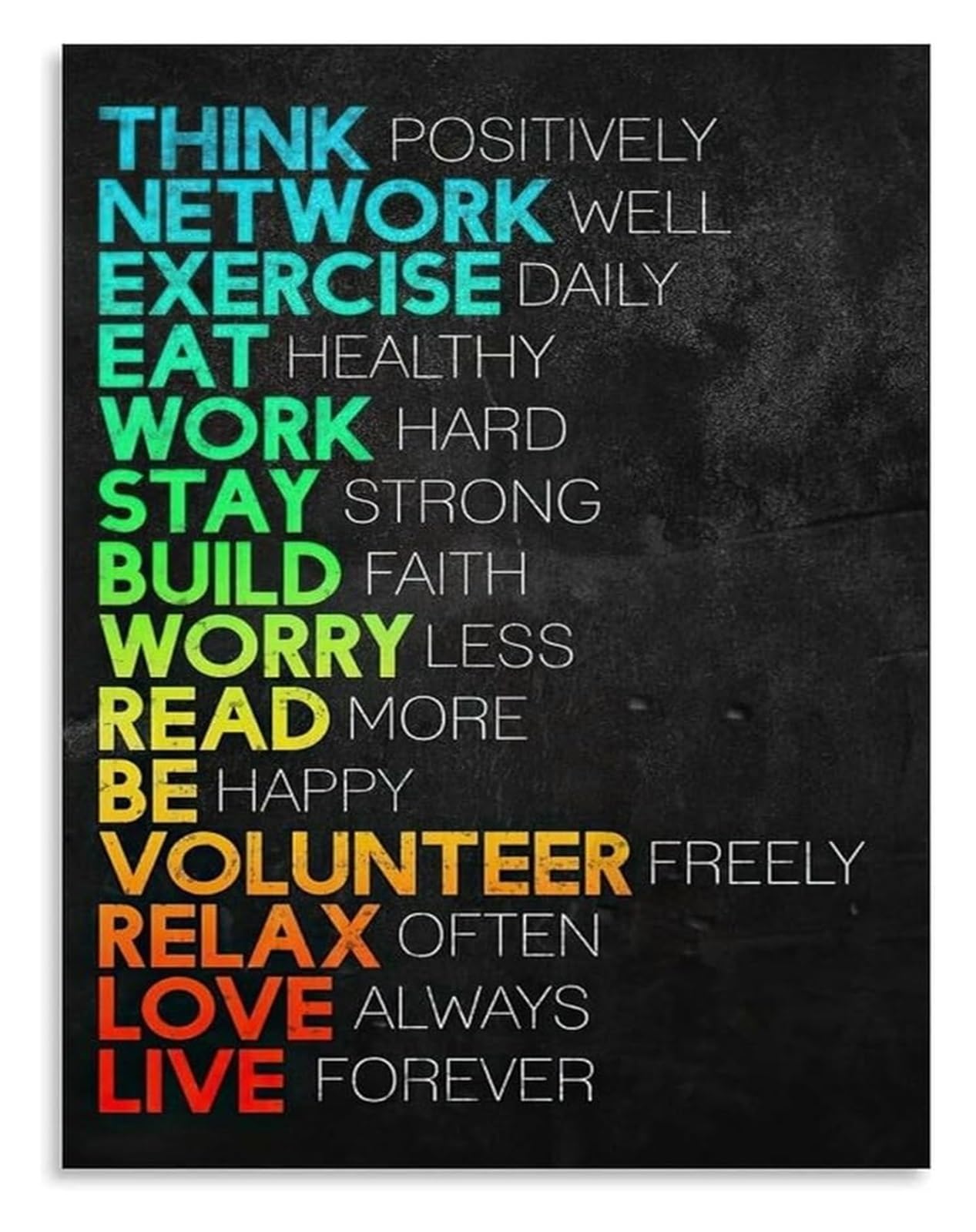 LLBOGRGGN Office Team Motivation Poster Mindset Canvas Wall-Art for Workplace Encouragement Decor(Framed,08x12inch(20x30cm))