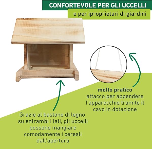 Windhager, mangiatoia da giardino per uccelli 24 x 24 x 19 cm - 5