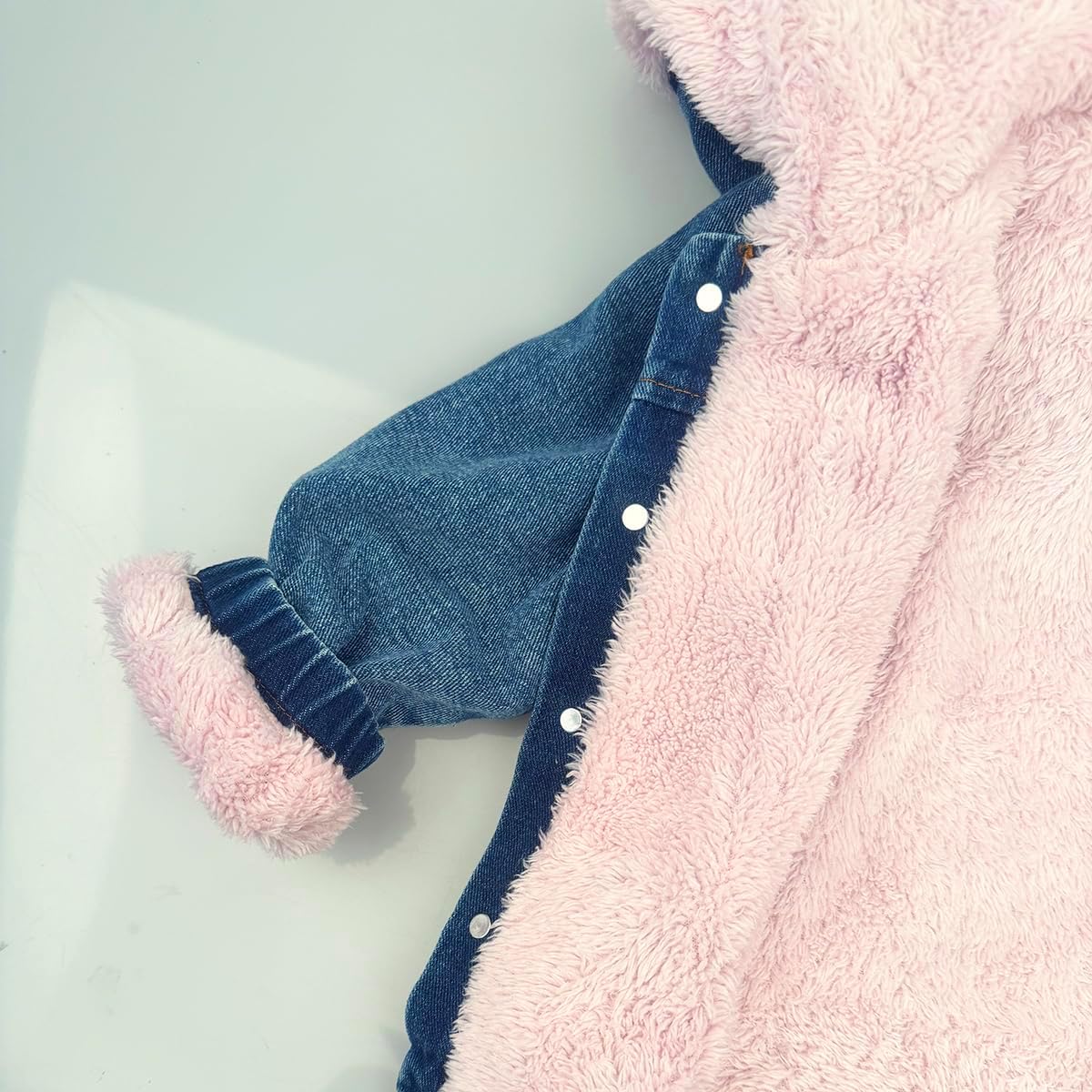 Peacolate 4-9Years Winter Little Big Girl Velvet Denim Jacket Coat