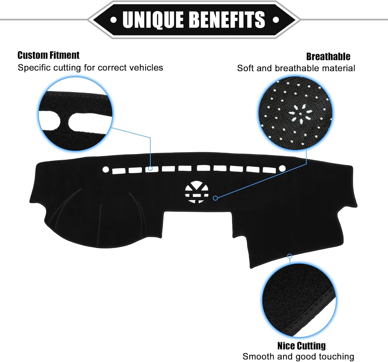 Car Dashboard Cover Mat Compatible for Kia Sorento 2014 2015 with Audio Speaker, Black Line Center Console Interior Trim Dash Board Mat
