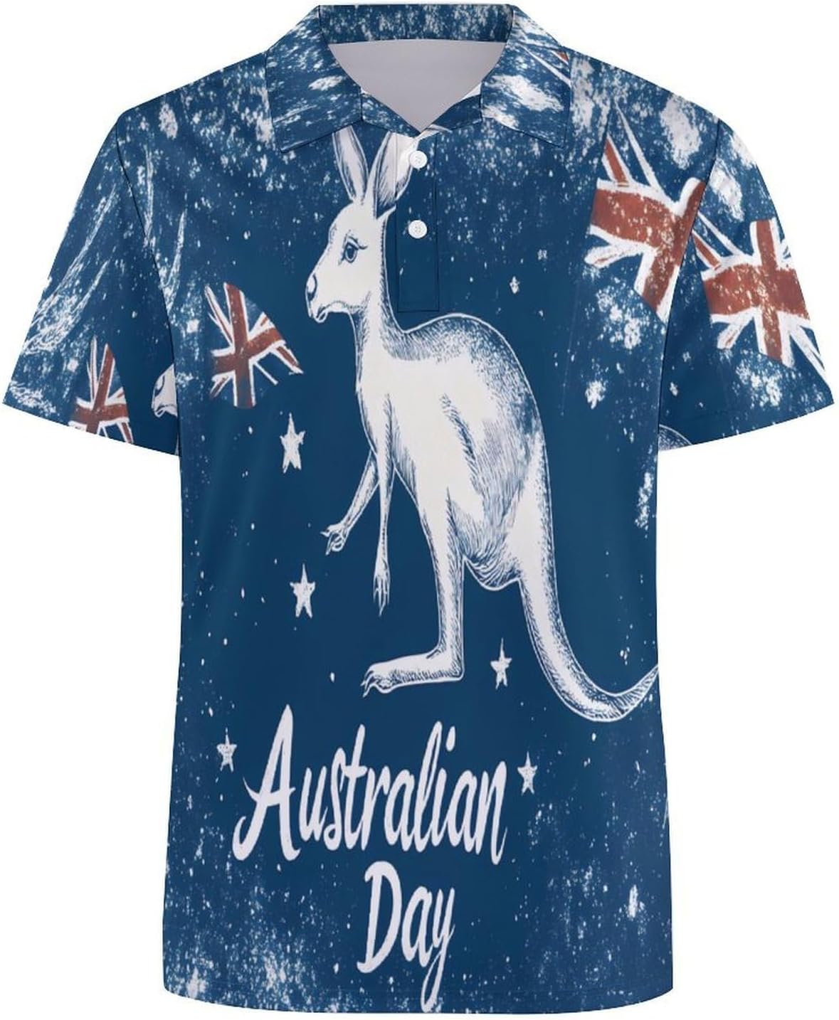 Happy Australian Day Women's Golf Polo Shirts Short Sleeve Quick Dry Tennis Tops Casual Work Blouses