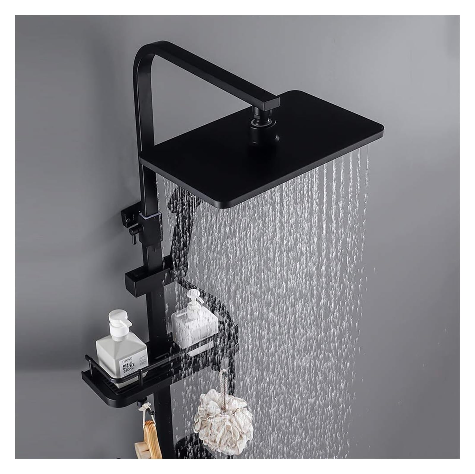 Doccia for Bagno Set Doccia termostatico con Pulsante Nero Rame Doccia a Pioggia Manuale pressurizzata a 4 velocità(S1818C-TH-4G)